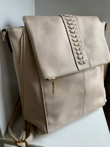 convertible whipstitch zipper backpack | 3 colors