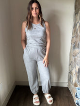 Load image into Gallery viewer, heather grey tank and sweatpants set