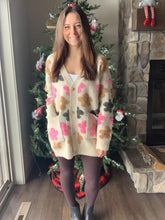 Load image into Gallery viewer, cozy floral oversized cardigan