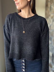 black two-tone metallic rianne sweater