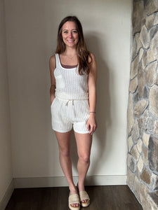 white crochet romper