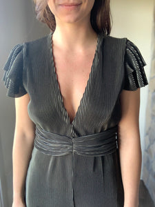 deep green plisse jumpsuit