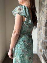 Load image into Gallery viewer, green print flutter dress