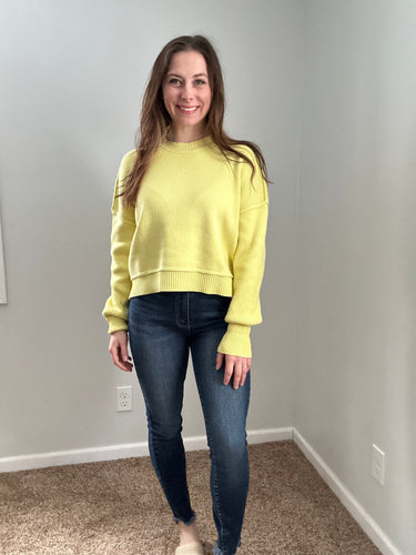 lemon crew cotton sweater