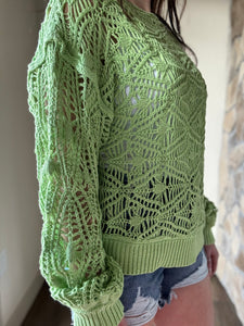 kiwi open weave sweater