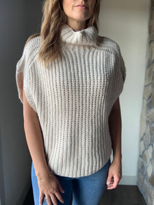 sleeveless oatmeal sweater