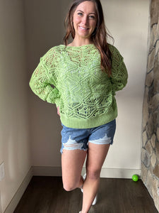 kiwi open weave sweater