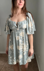 sage floral dress