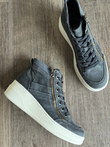 blowfish washed black wedge sneaker