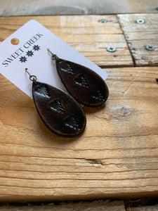 sweet creek summit mini leather teardrop earrings