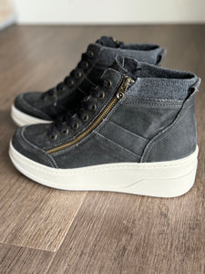 blowfish washed black wedge sneaker