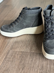 blowfish washed black wedge sneaker