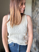 Load image into Gallery viewer, astra ivory cable sleeveless sweater