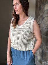 Load image into Gallery viewer, elsie sleeveless ivory waffle sweater