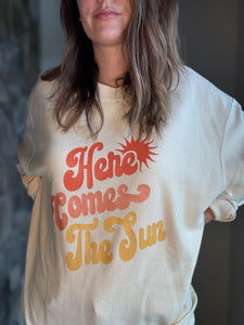 here comes the sun natural corded crew