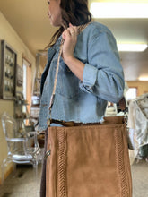 Load image into Gallery viewer, latte stitched hobo bag with guitar strap