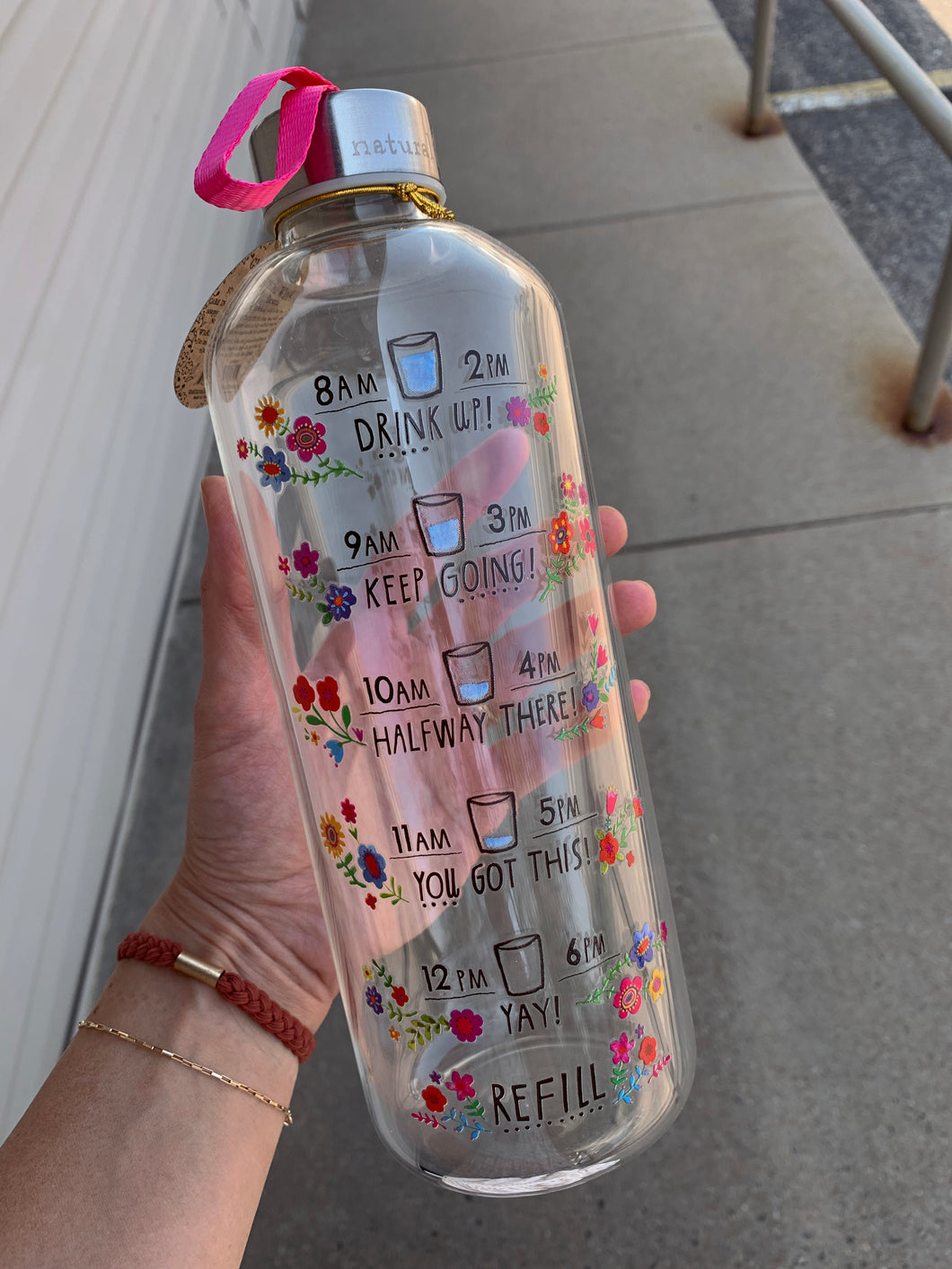 natural life glass water bottle
