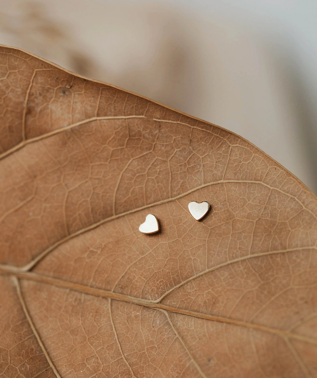 hello adorn tiny heart studs | 14kt gold fill + sterling silver