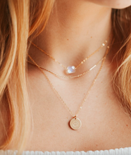 Load image into Gallery viewer, hello adorn moonstone cushion necklace | 14kt gold fill + sterling silver