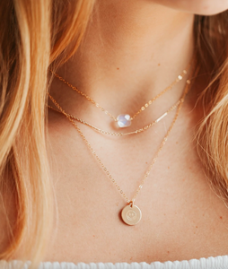 hello adorn moonstone cushion necklace | 14kt gold fill + sterling silver