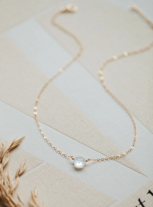 hello adorn moonstone cushion necklace | 14kt gold fill + sterling silver