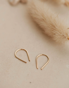 hello adorn tiny horseshoe earrings | 14kt gold fill + sterling silver