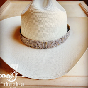 embossed cowboy leather hat band