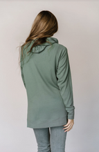 Load image into Gallery viewer, AA green side slit tunic hoodie | xs-2xl