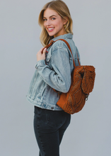 Load image into Gallery viewer, rust diamond textured backpack