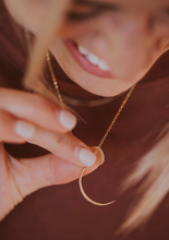 Load image into Gallery viewer, hello adorn mini moon pendant | 14kt gold fill