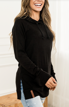 Load image into Gallery viewer, AA black side slit hoodie