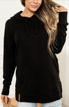 Load image into Gallery viewer, AA black side slit hoodie