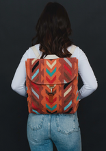 Load image into Gallery viewer, orange multi woven backpack