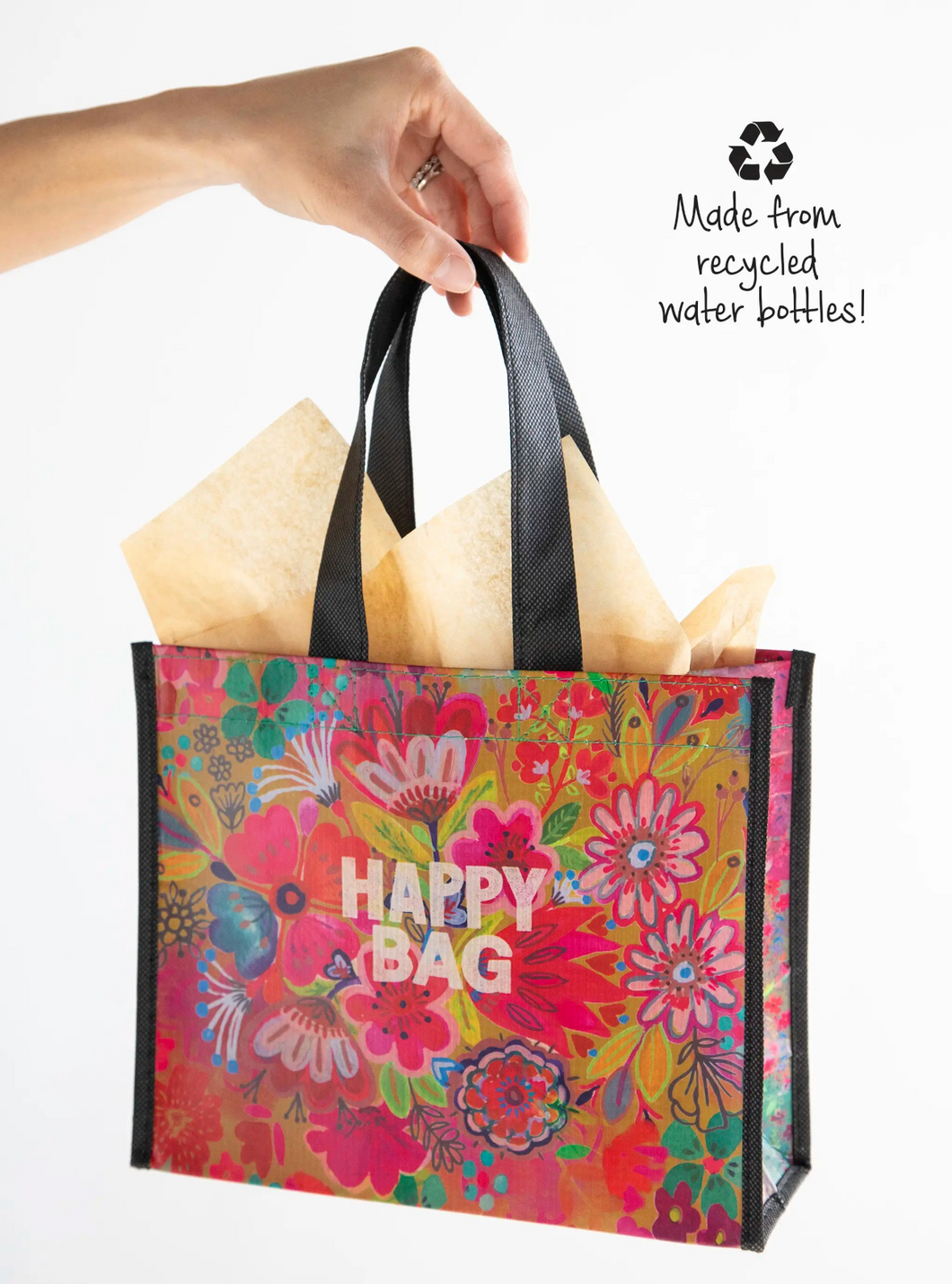 natural life medium olive floral happy bag