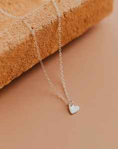 hello adorn tiny heart necklace | 14kt gold fill + sterling silver