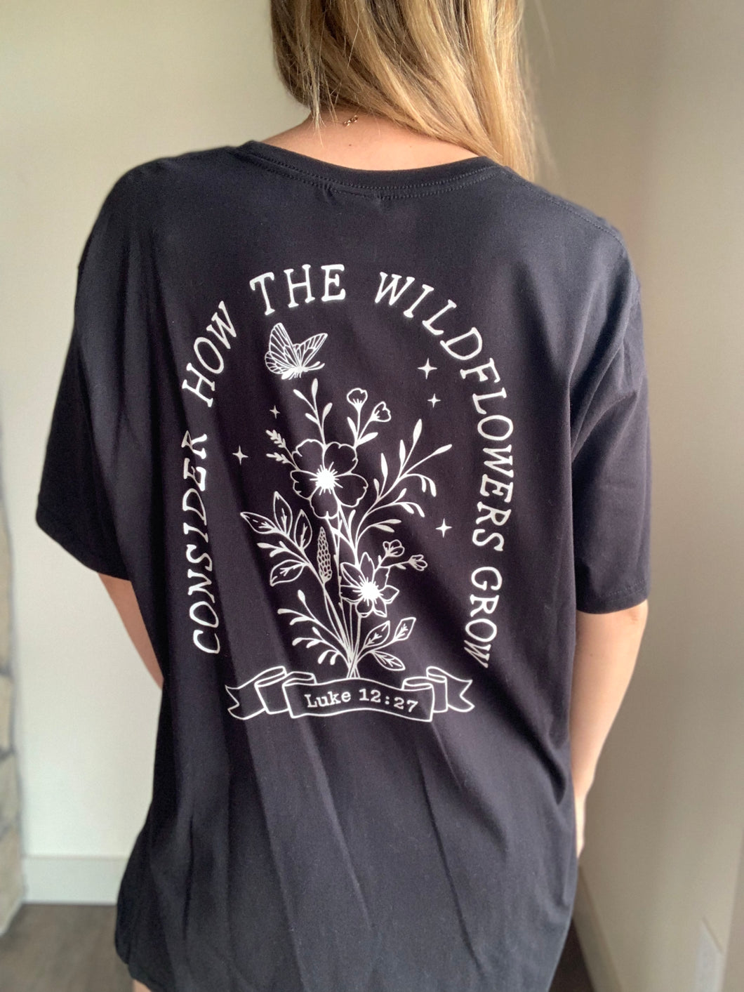 consider how the wildflowers grow oversized graphic tee