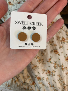 sweet creek painted leather stud earrings | 9 colors