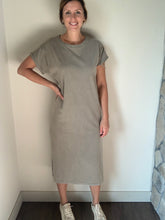 Load image into Gallery viewer, khaki mineral washed long t-shirt dress