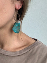 Load image into Gallery viewer, blue regalite stone chunky earrings