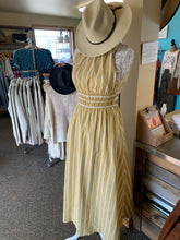 Load image into Gallery viewer, yellow + ivory stripe cotton midi dress