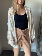 Load image into Gallery viewer, oversized open weave cardigan | cream + lavender