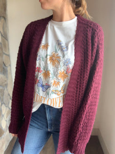 merlot chunky knit cardigan