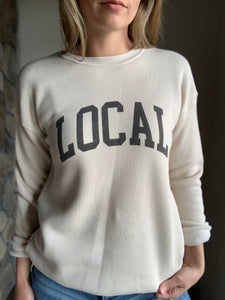 local off white fleece graphic sweatshirt