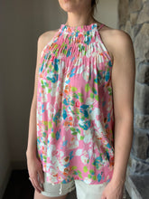 Load image into Gallery viewer, pink floral halter tank
