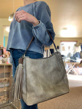 Load image into Gallery viewer, hobo bag with whipstitch handle | 2 colors