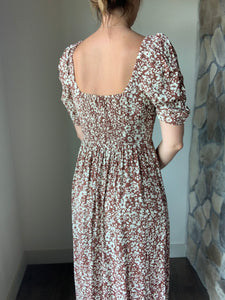 rosewood sweetheart short sleeve printed midi dress