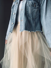 Load image into Gallery viewer, beige midi tulle skirt