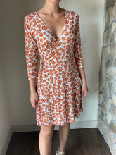 Load image into Gallery viewer, rust floral wrap dress