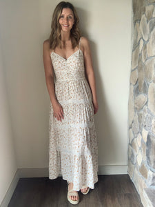 off white ditsy floral maxi