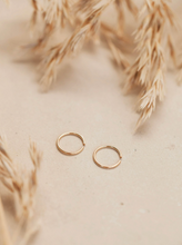 Load image into Gallery viewer, HELLO ADORN TINY HOOPS | SILVER + GOLD